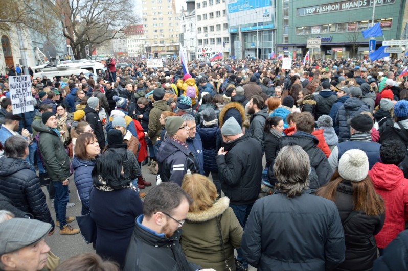 Študenti hromadne pochodovali Bratislavou